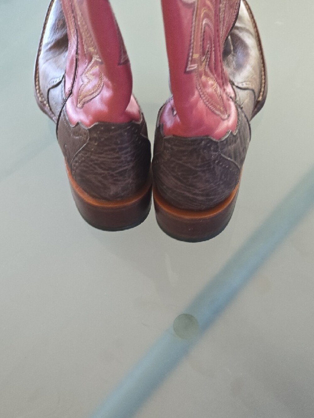 Classic Western Heeled Boots in Red and Brown - Women's - Picture 5 of 11